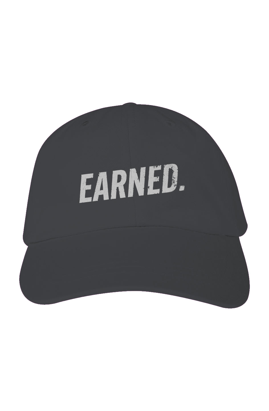 EARNED. Distressed Cap – White