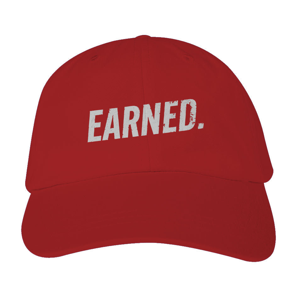 EARNED. Distressed Cap - Red