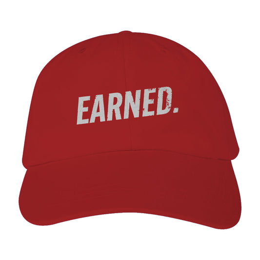 EARNED. Distressed Cap - Red