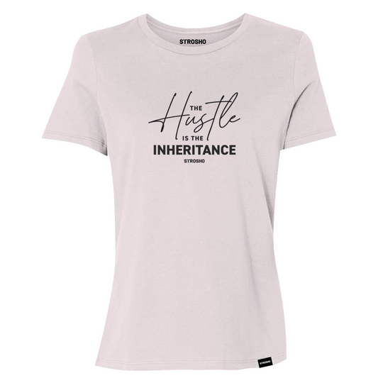 The Hustle Is The Inheritance Women’s Fitted Tee (Pink)