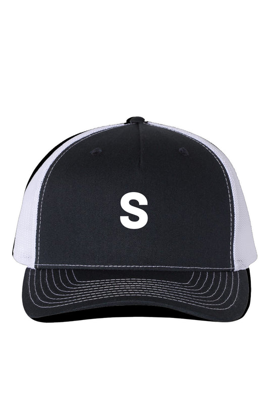 “Classic” Cap – Embroidered S (Richardson 112FP, Navy/White)