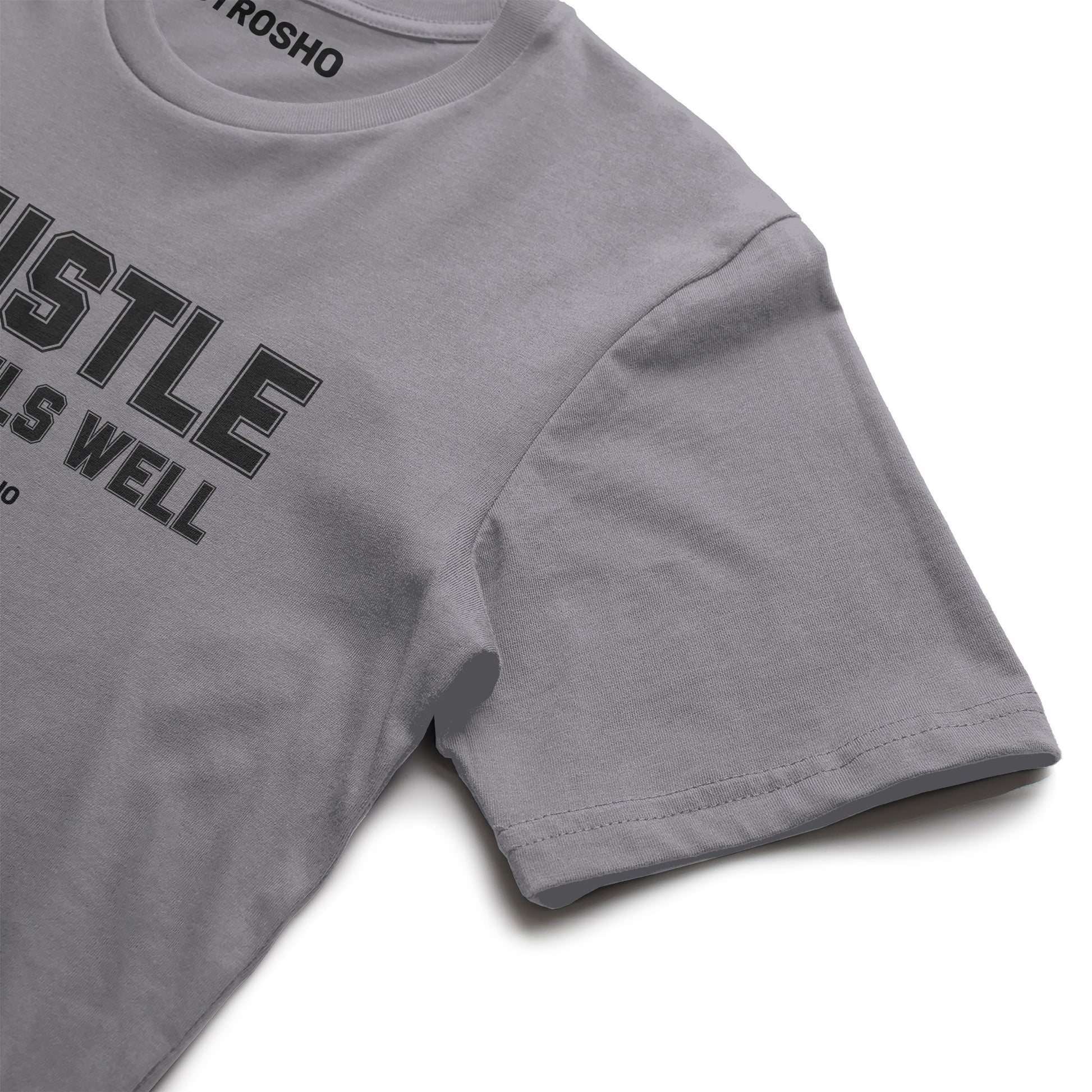 HUSTLE TRAVELS Midweight Tee – Gray
