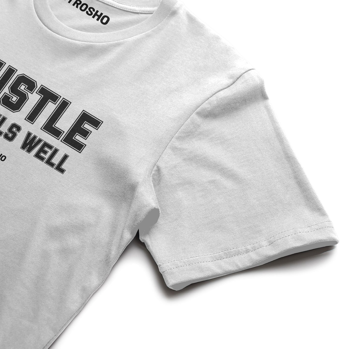 HUSTLE TRAVELS Midweight Tee – White