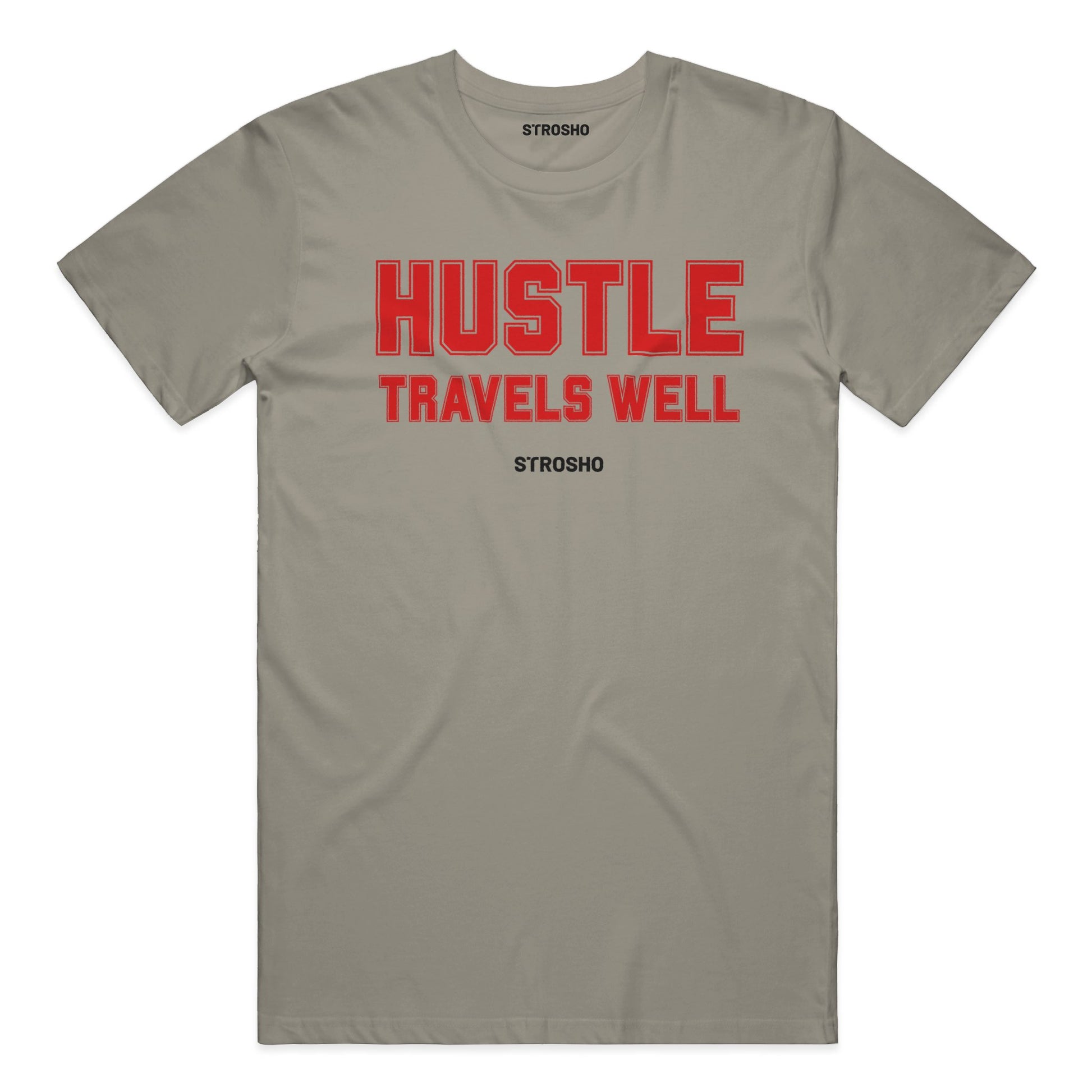 HUSTLE TRAVELS Midweight Tee – Sandstone