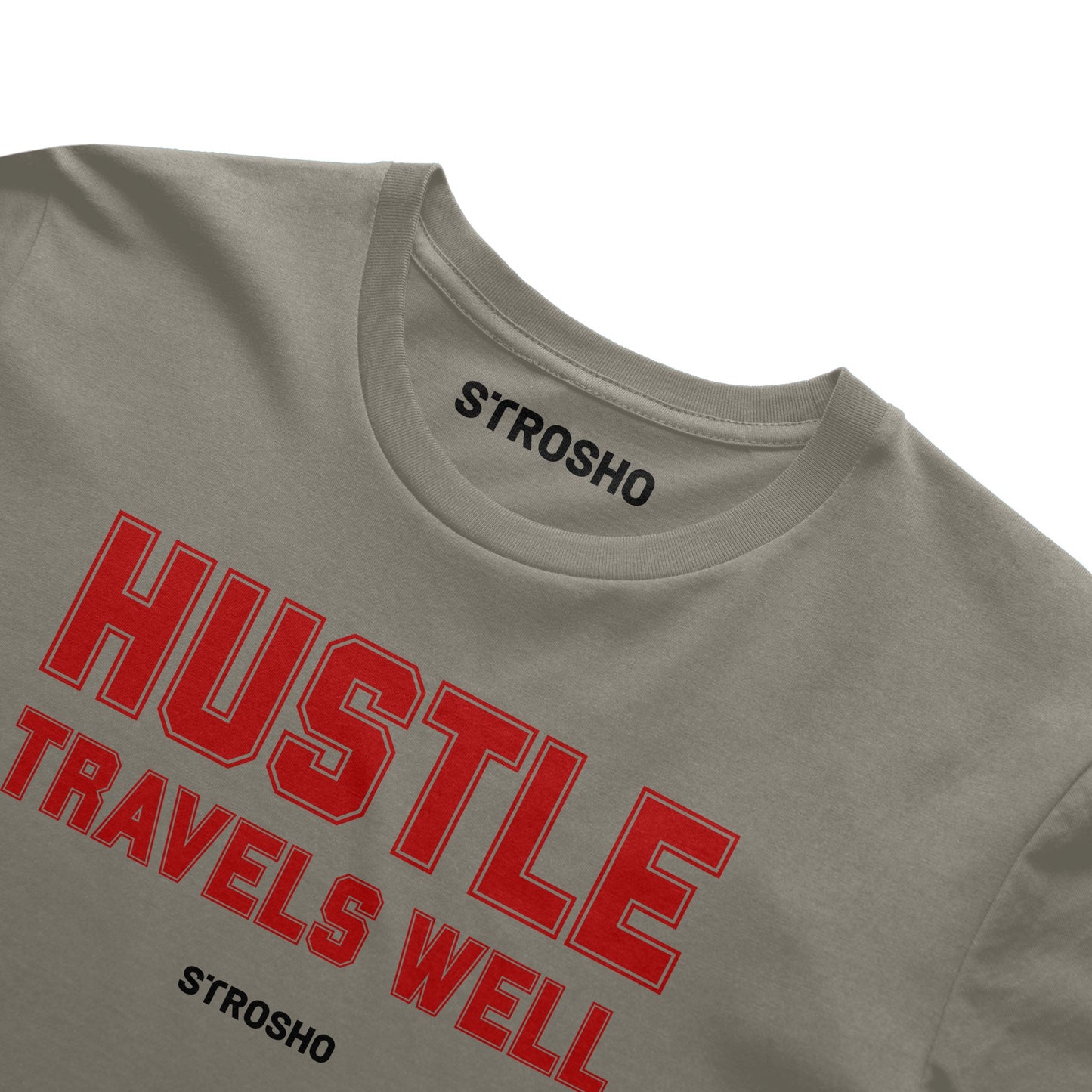 HUSTLE TRAVELS Midweight Tee – Sandstone