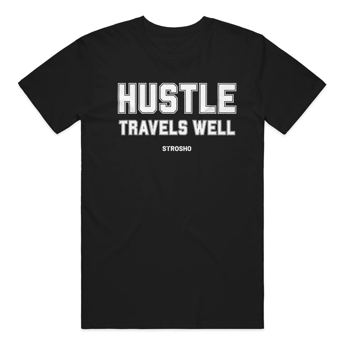 HUSTLE TRAVELS Midweight Tee – Black 