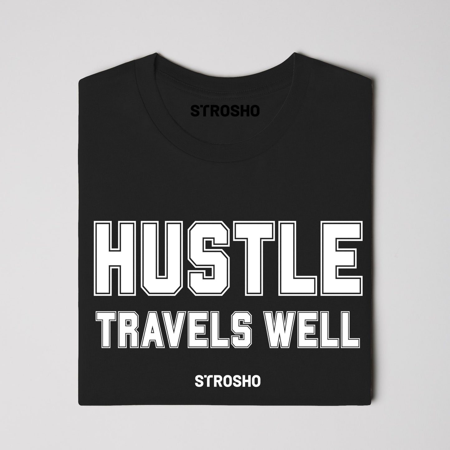 HUSTLE TRAVELS Midweight Tee – Black 