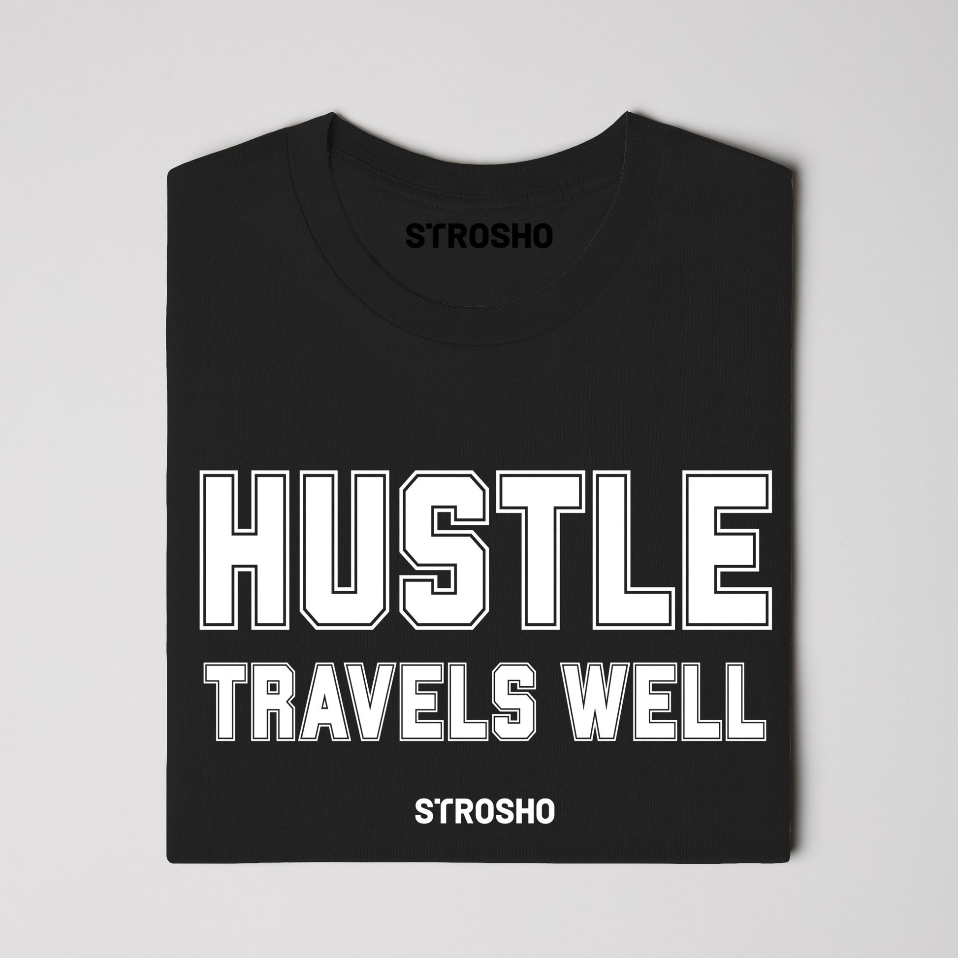 HUSTLE TRAVELS Midweight Tee – Black 