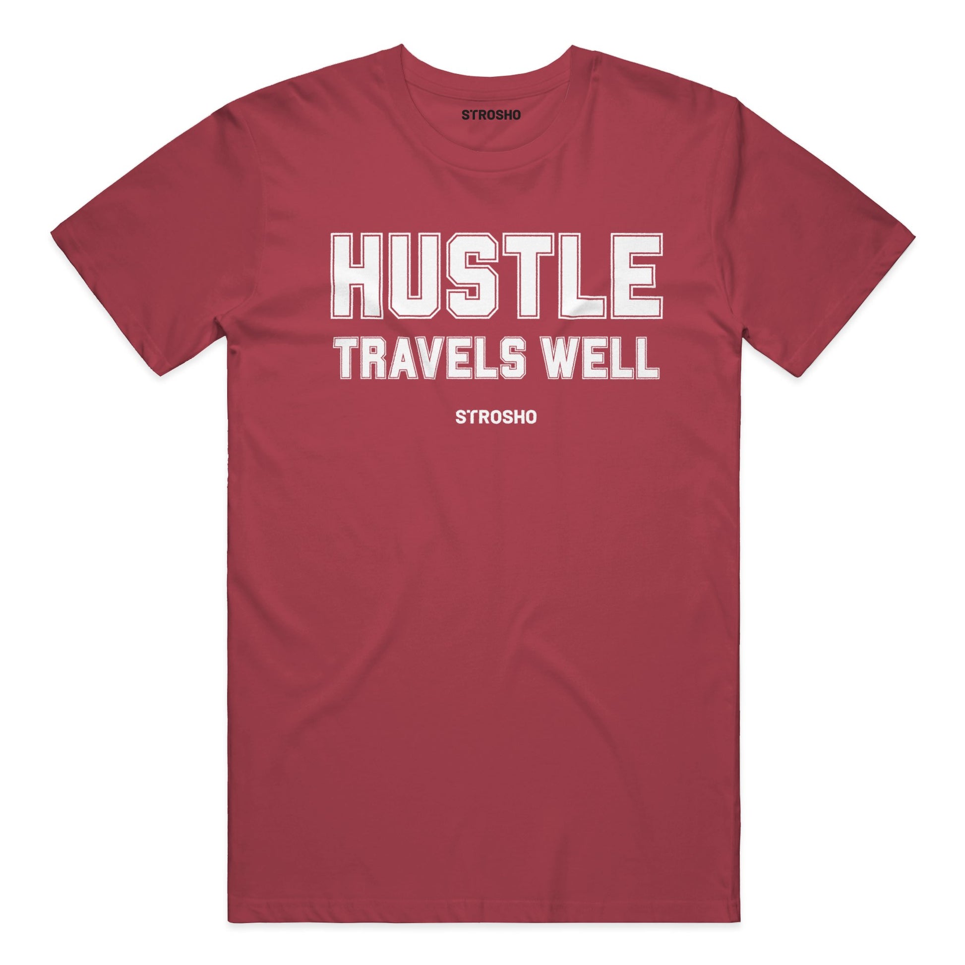 HUSTLE TRAVELS Midweight Tee – Red