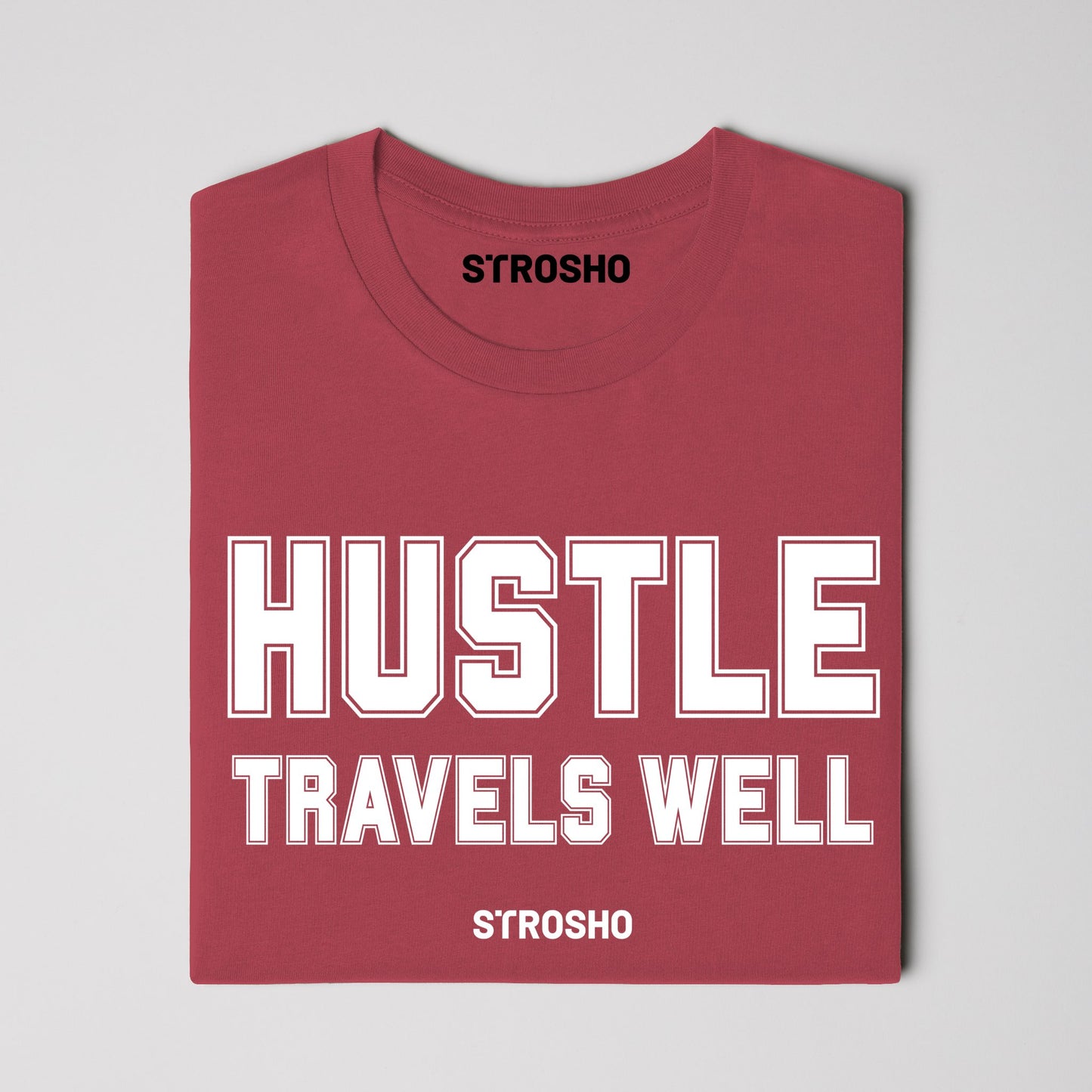 HUSTLE TRAVELS Midweight Tee – Red