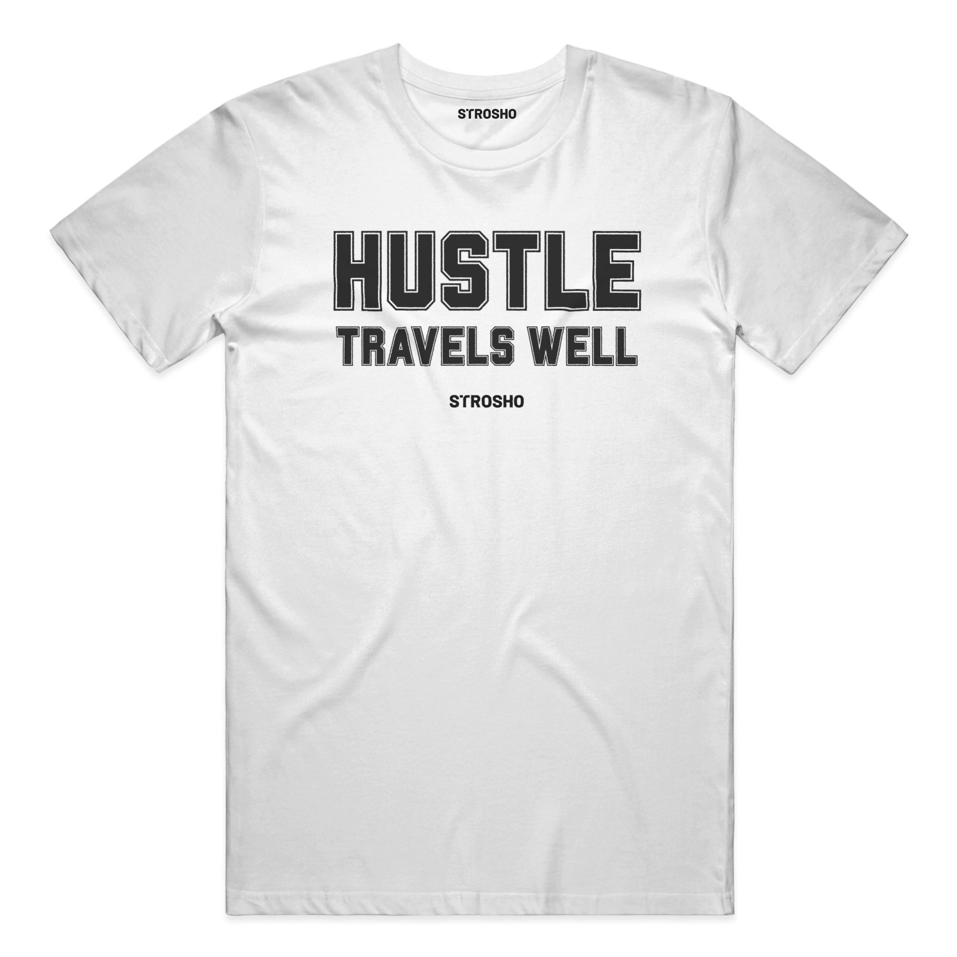 HUSTLE TRAVELS Soft Tee - White