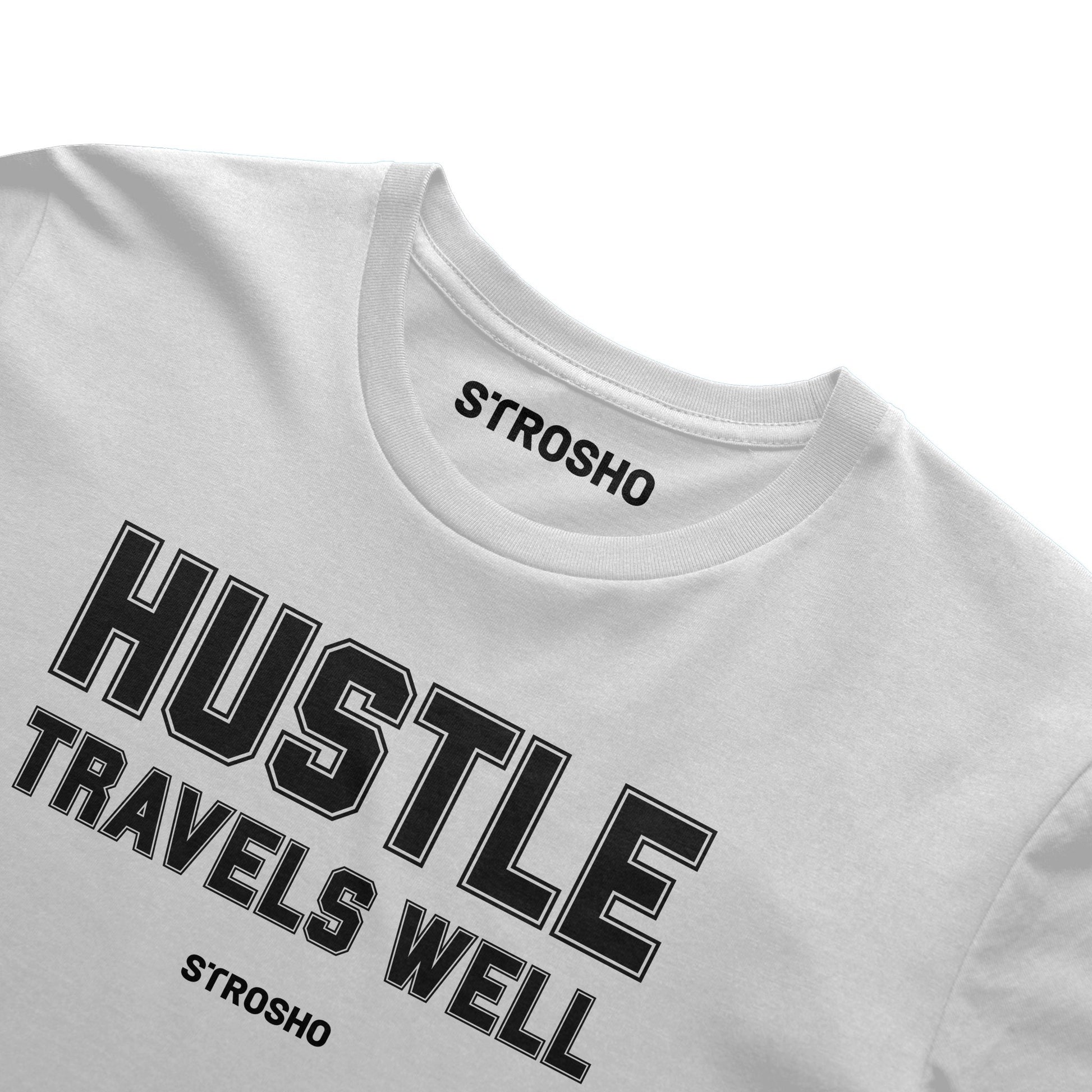 HUSTLE TRAVELS Soft Tee - White