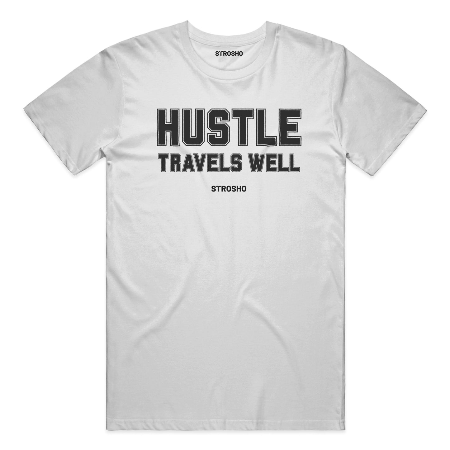 HUSTLE TRAVELS Soft Tee - Heather Gray