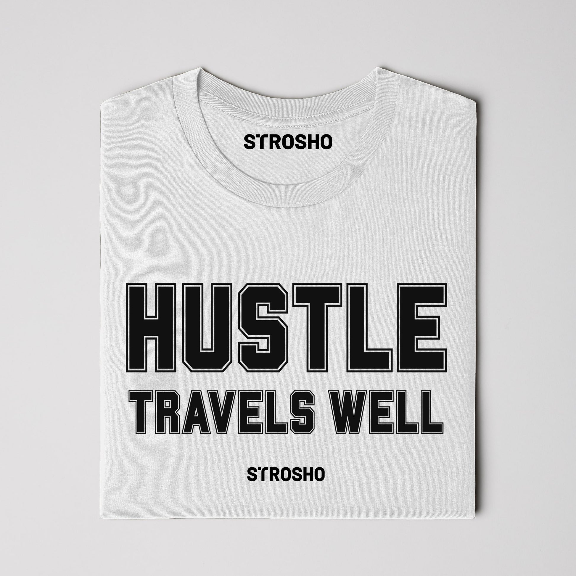 HUSTLE TRAVELS Soft Tee - Heather Gray