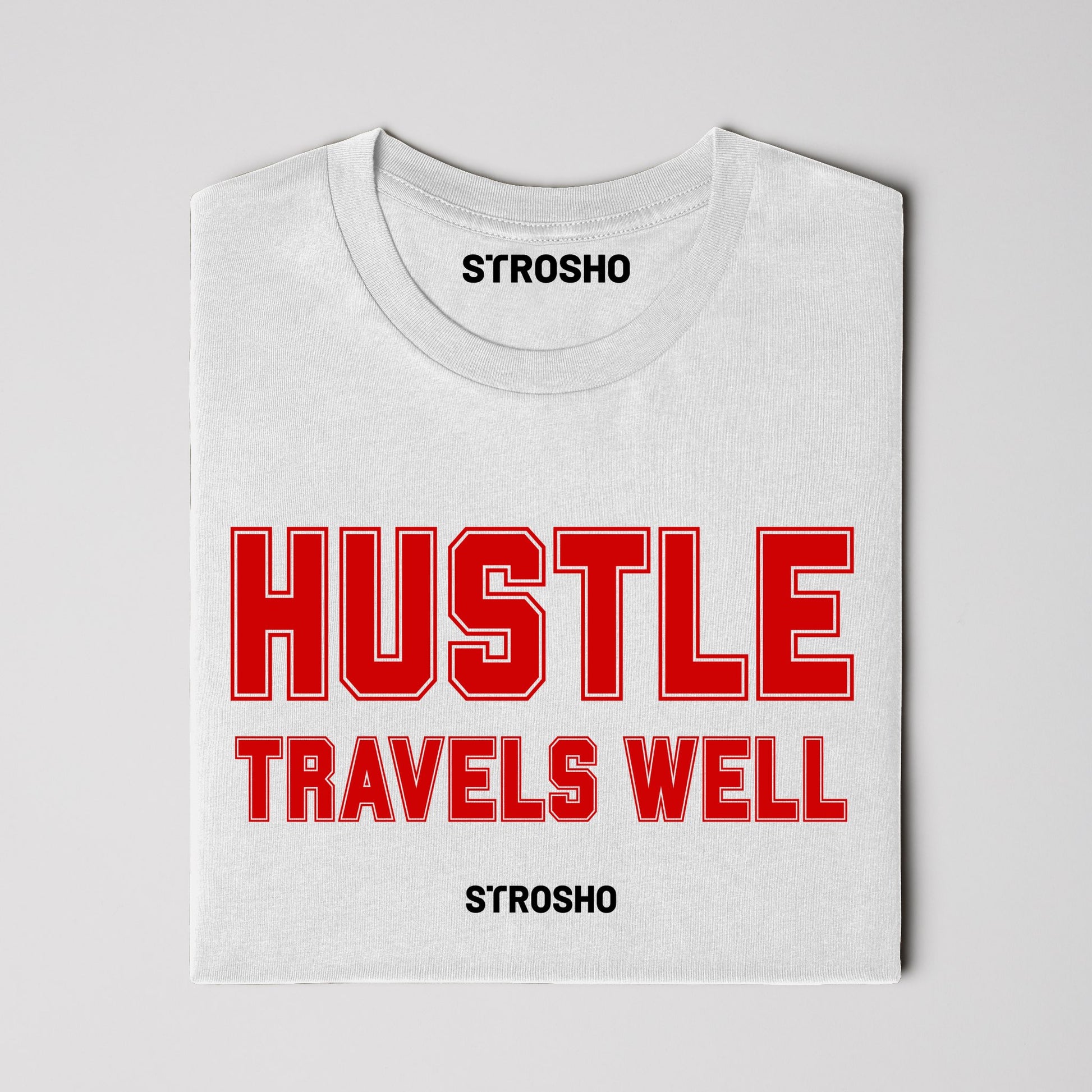 HUSTLE TRAVELS Soft Tee - Heather Gray