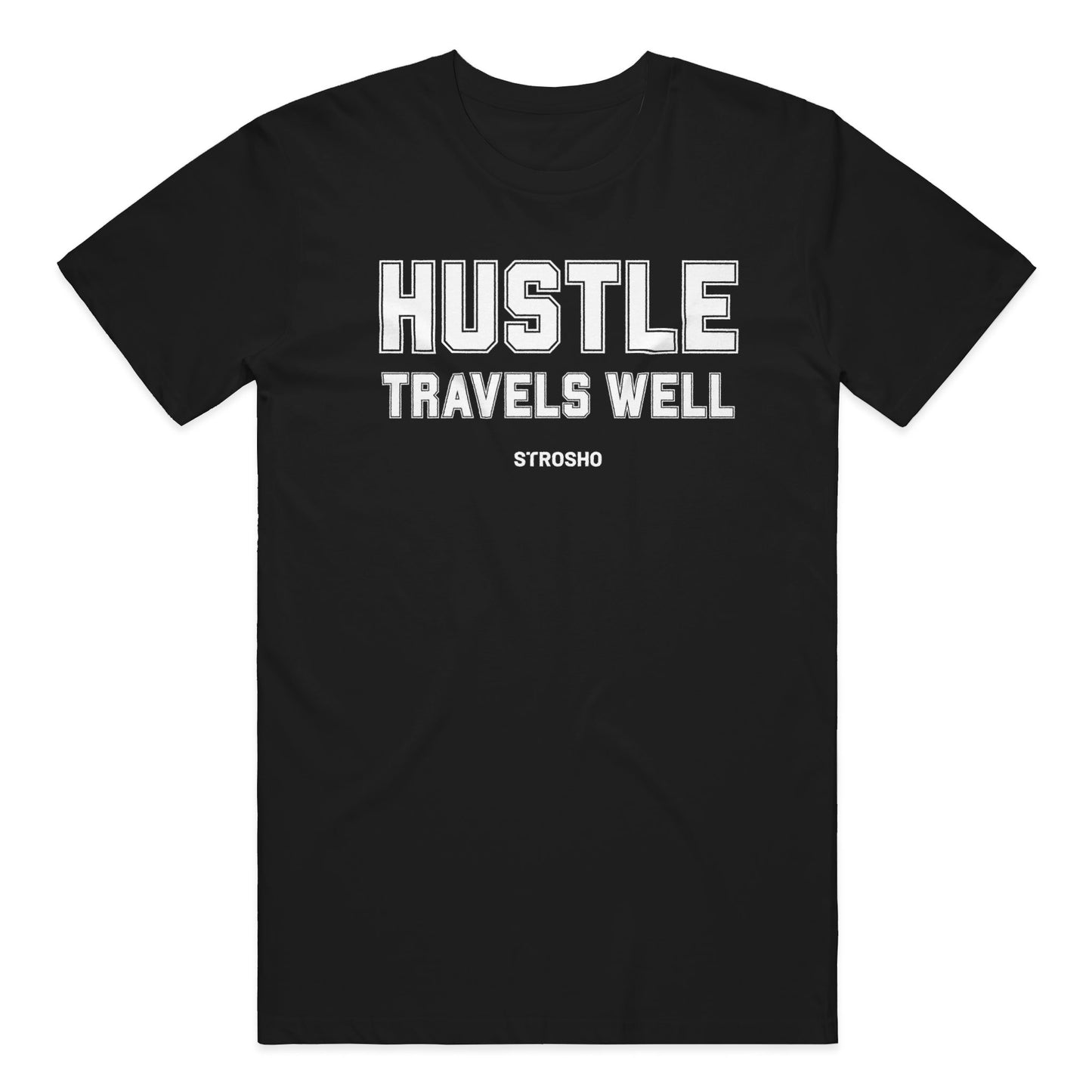 HUSTLE TRAVELS Soft Tee - Black