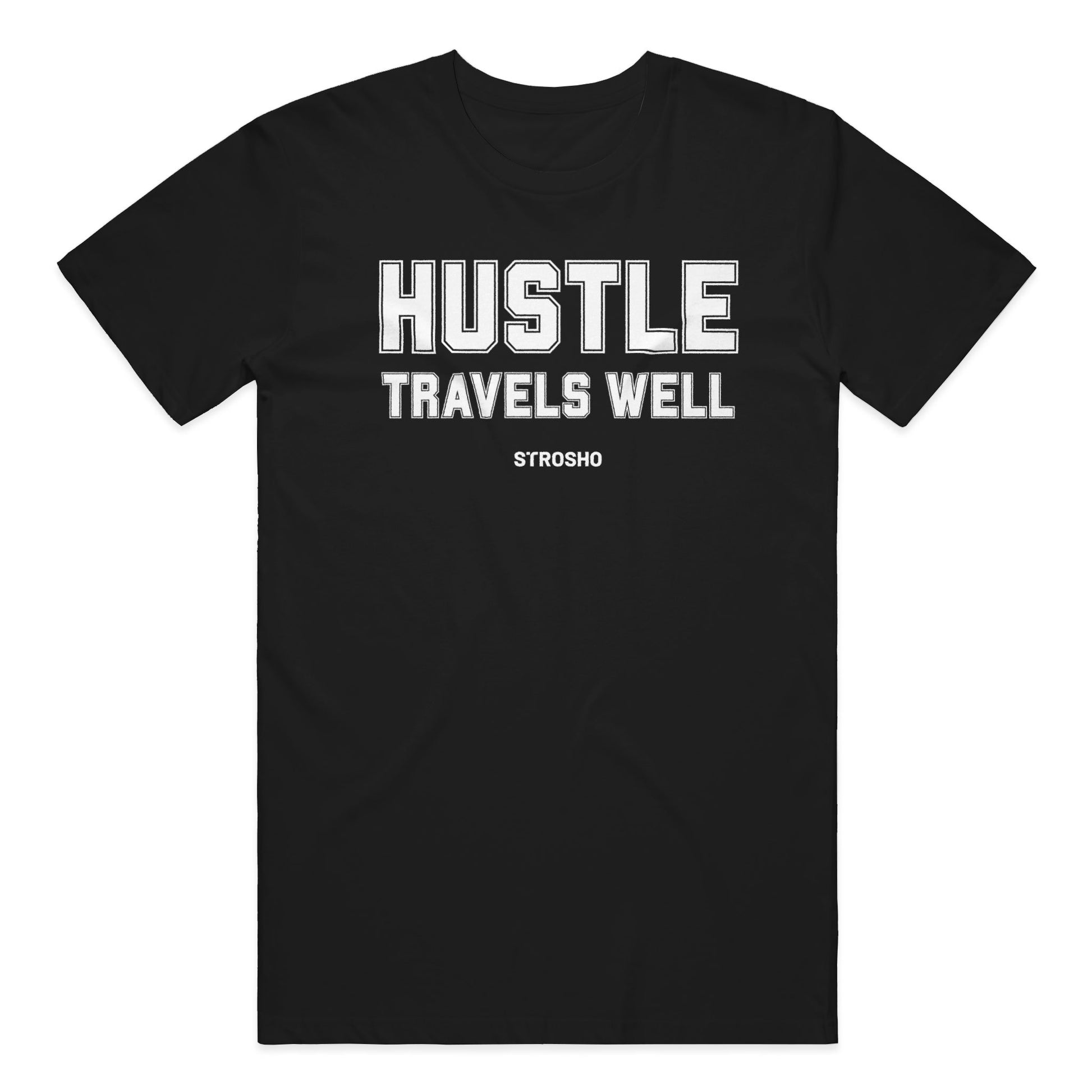 HUSTLE TRAVELS Soft Tee - Black