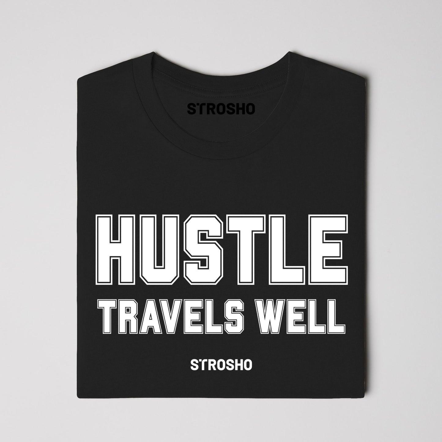 HUSTLE TRAVELS Soft Tee - Black