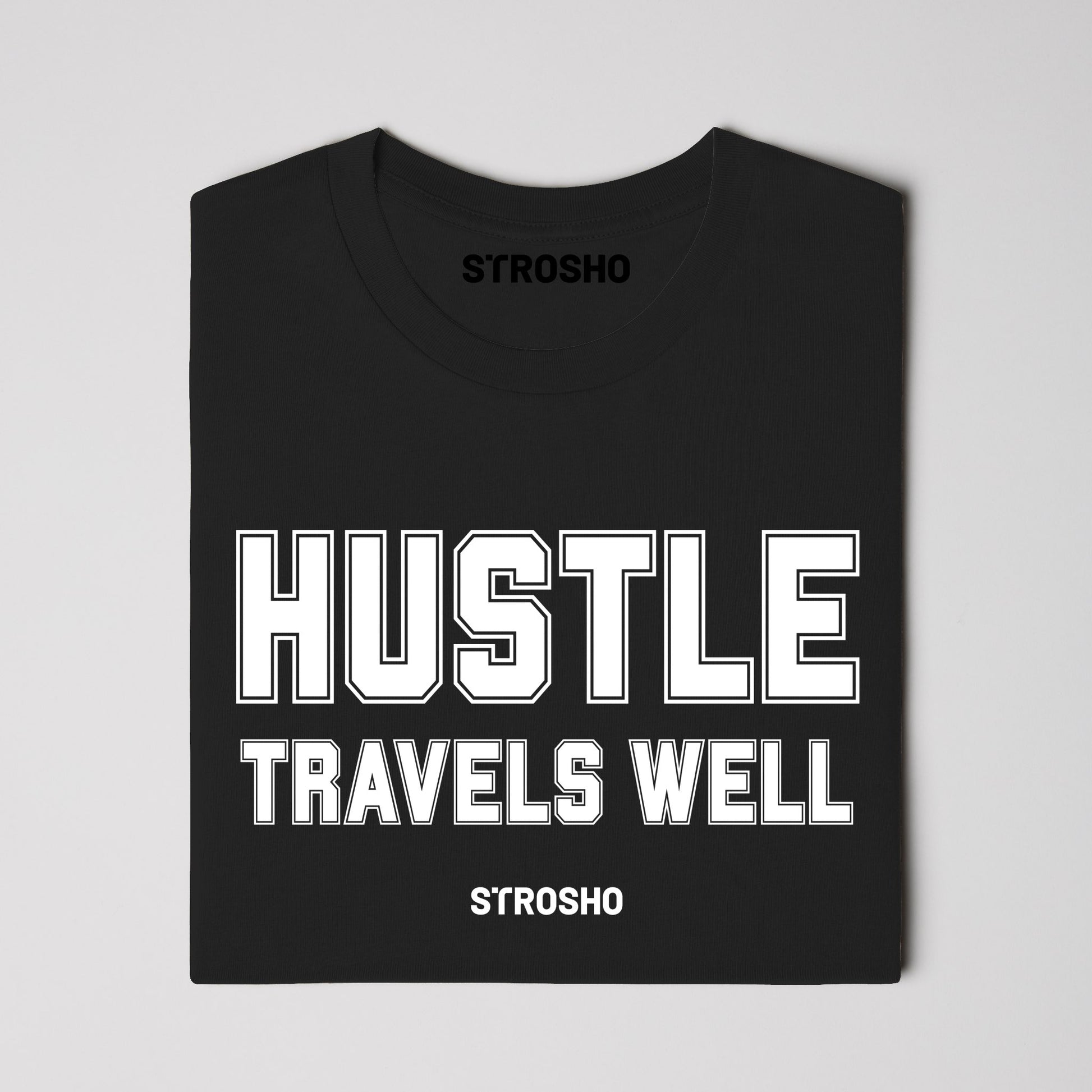 HUSTLE TRAVELS Soft Tee - Black