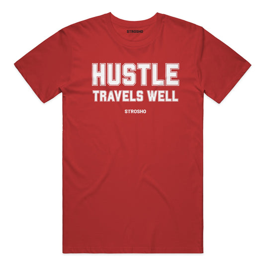 HUSTLE TRAVELS Soft Tee - Red