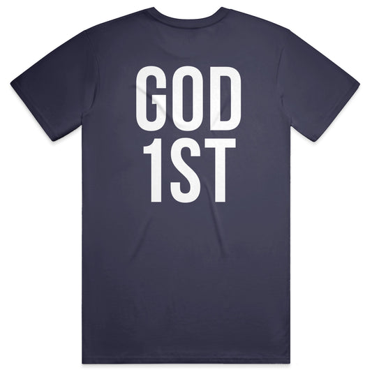 GOD 1ST Midweight Tee – Navy