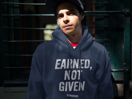 Earned, Not Given Hoodie – Standard Edition (Navy)